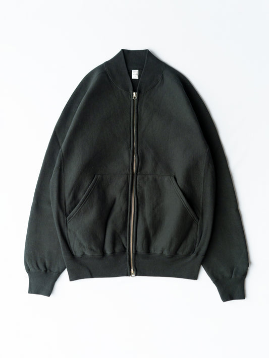 Zip Rib Neck Sweat