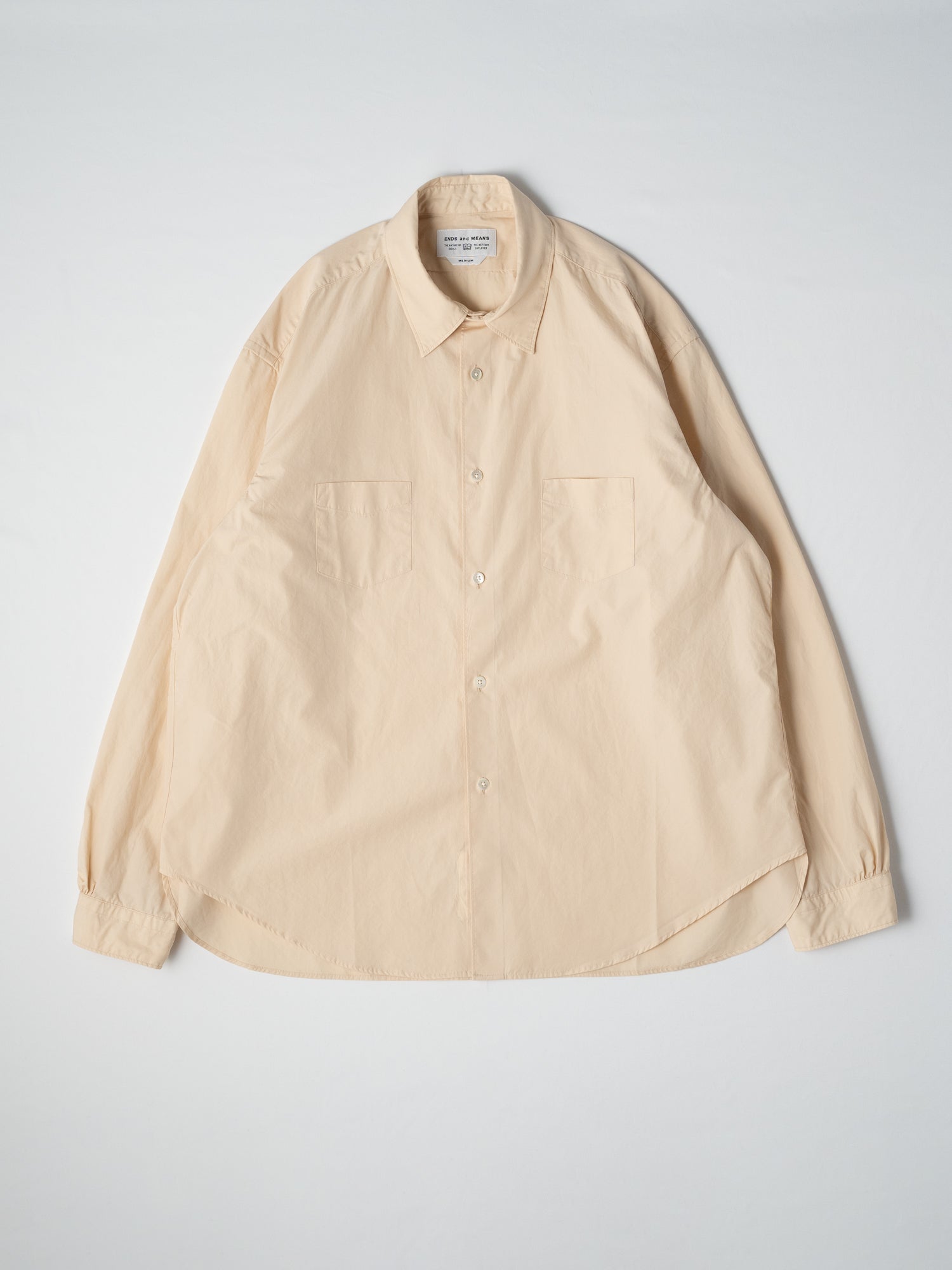 ENDS and MEANS Aldous Shirts -Beige / Sax Stripe-