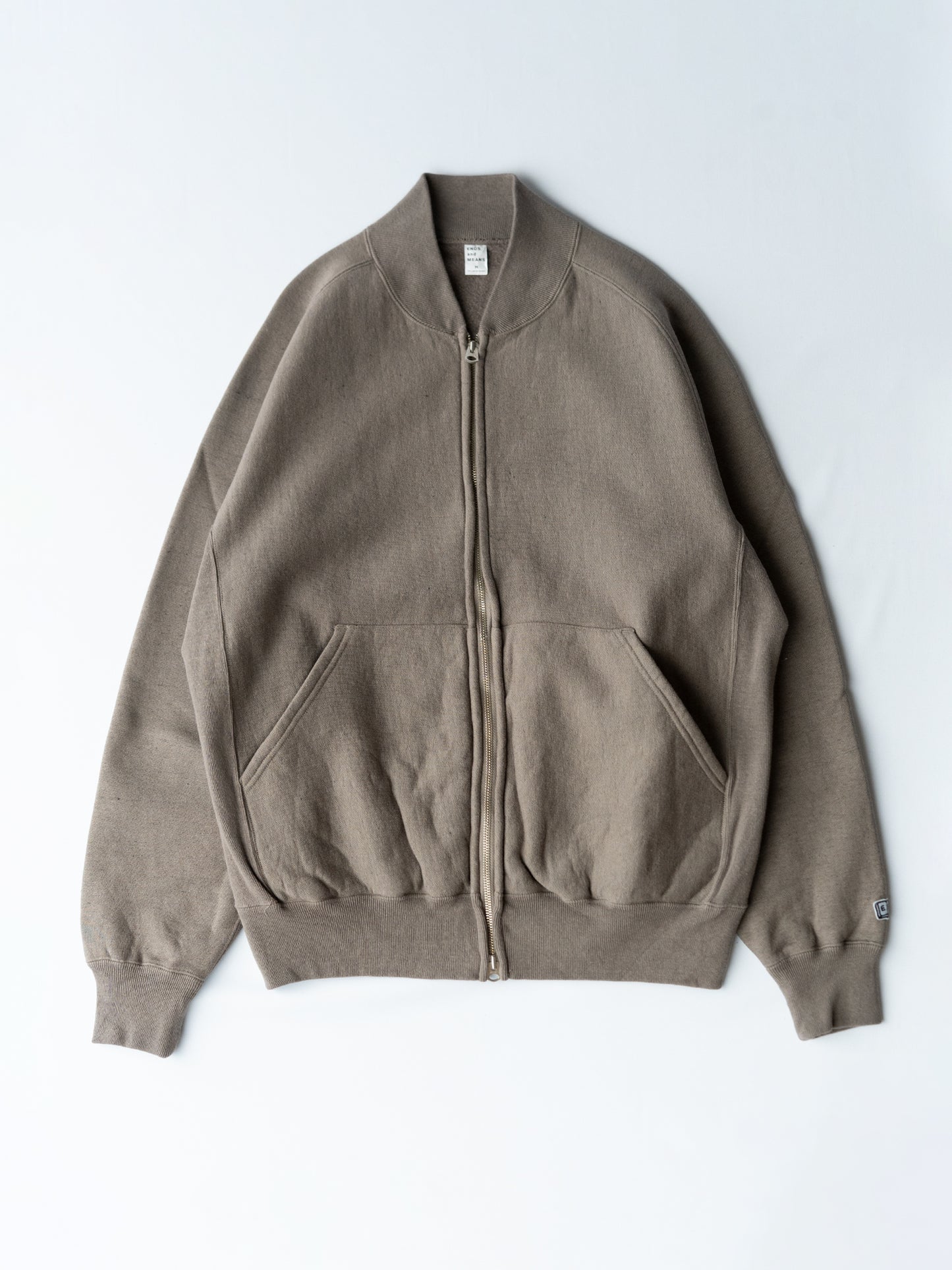 Zip Rib Neck Sweat