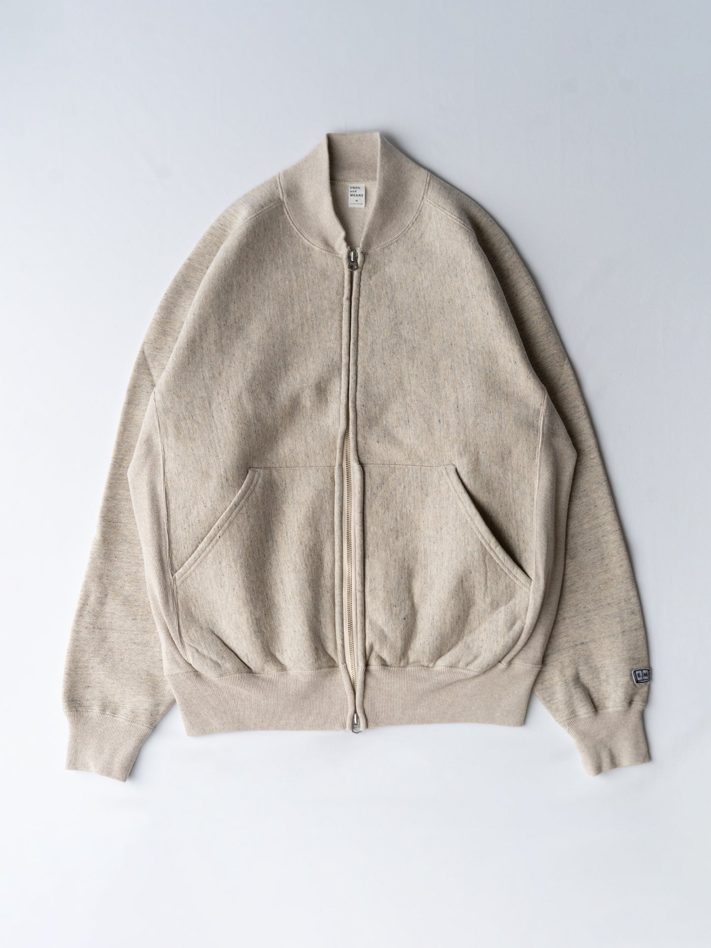 Zip Rib Neck Sweat
