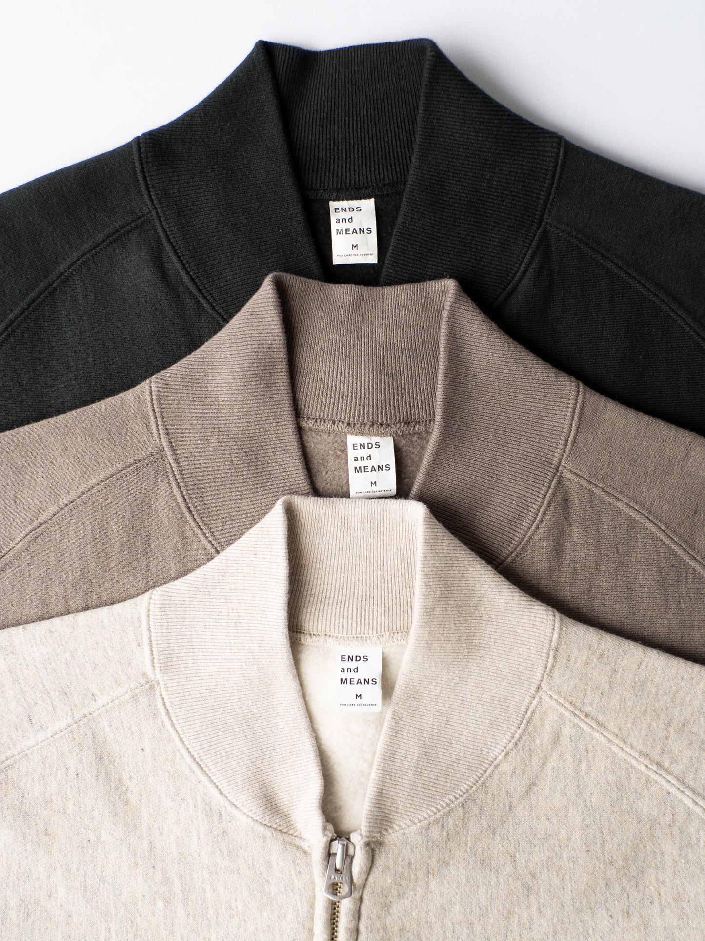 Zip Rib Neck Sweat