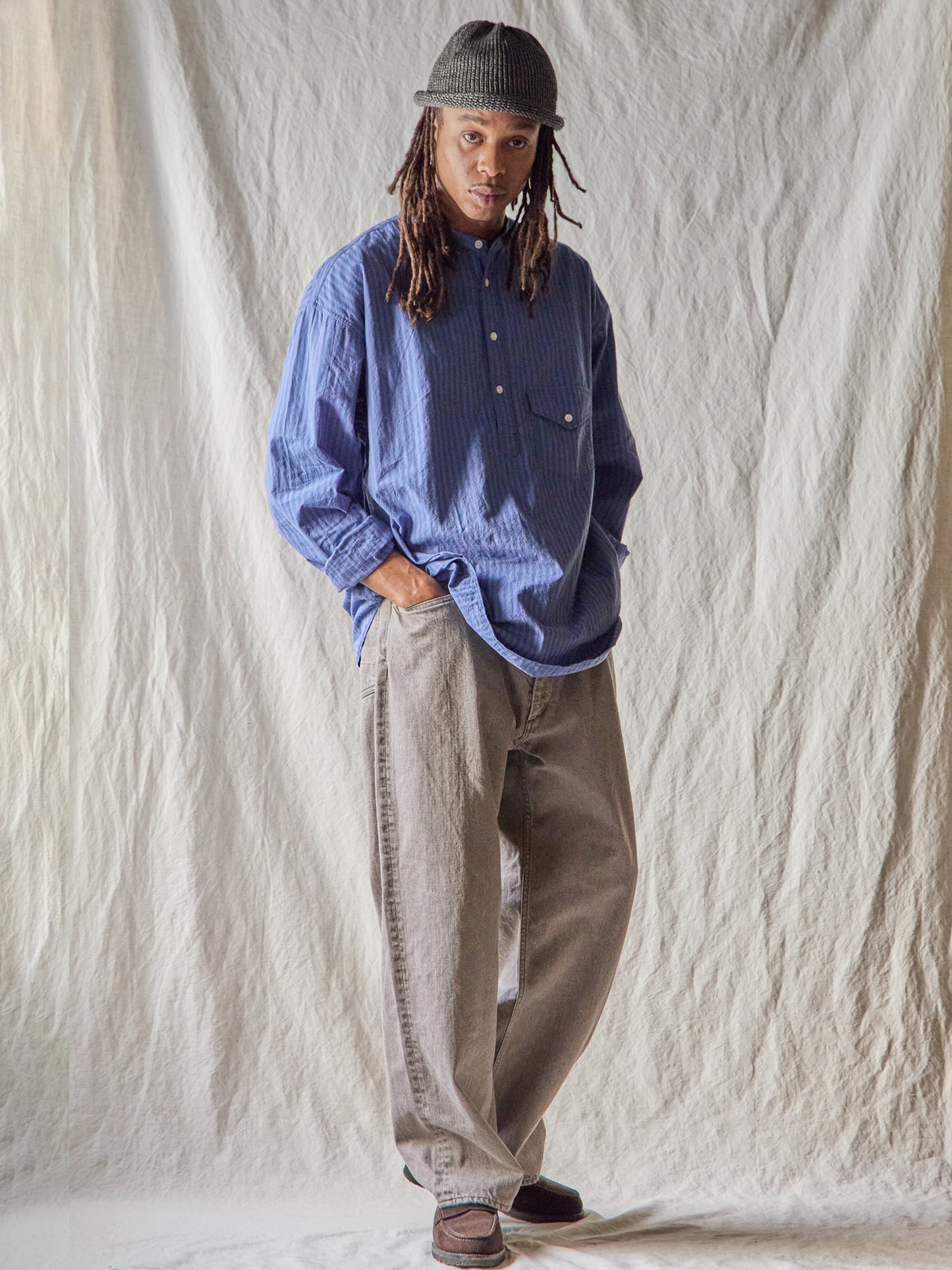 Relaxed fit 5 Pockets Denim Washed Moca