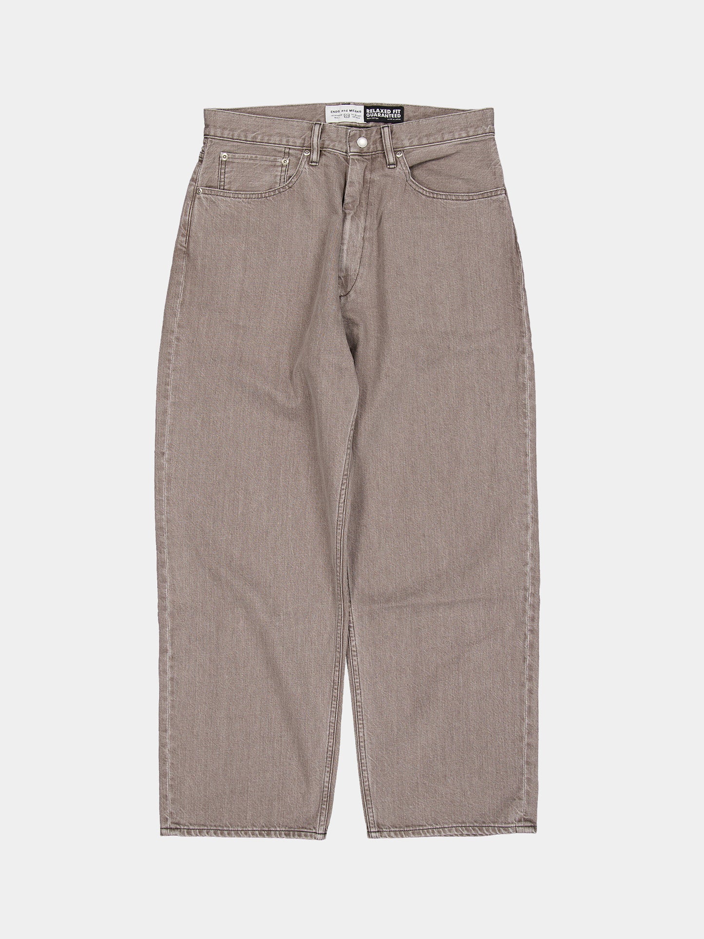Relaxed fit 5 Pockets Denim Washed Moca