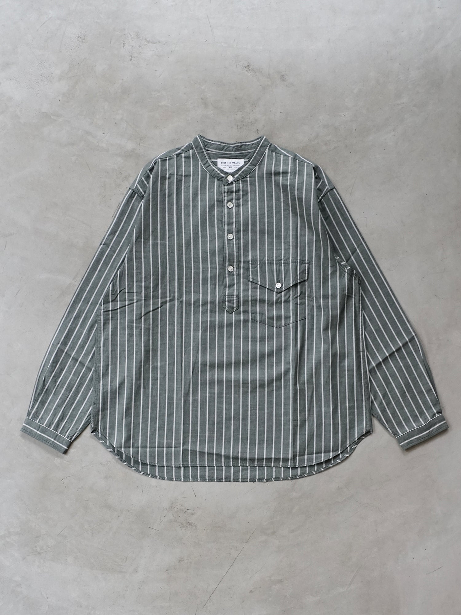 ENDS and MEANS P/O Band Collar Shirts