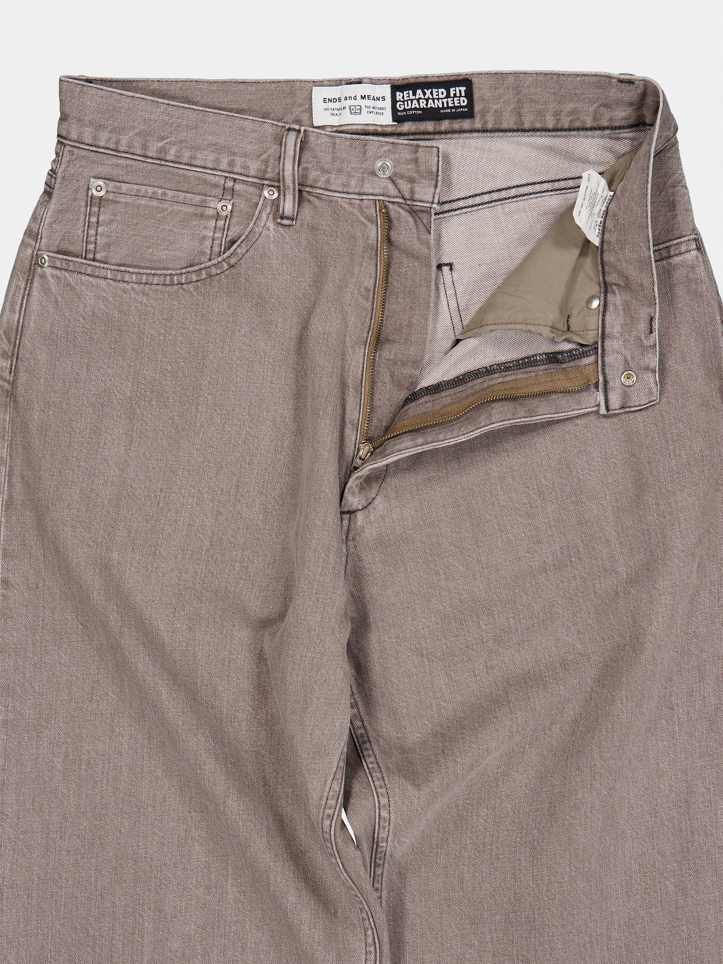 Relaxed fit 5 Pockets Denim Washed Moca