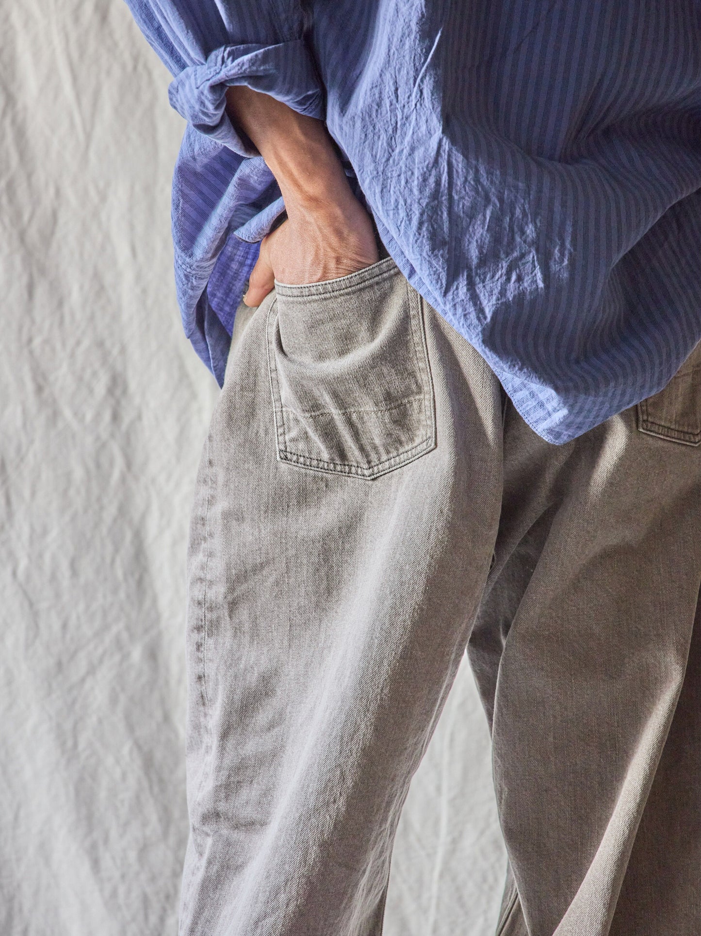 Relaxed fit 5 Pockets Denim Washed Moca
