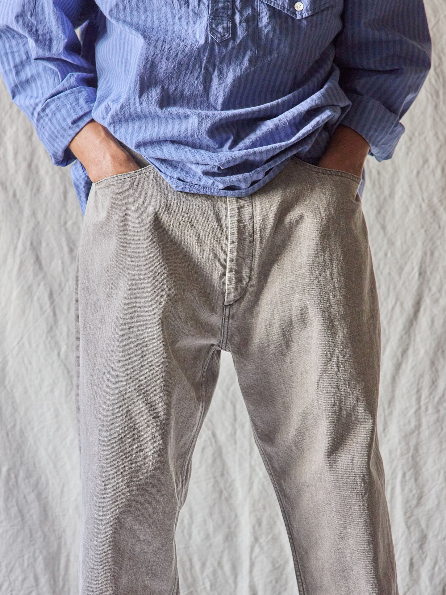 Relaxed fit 5 Pockets Denim Washed Moca