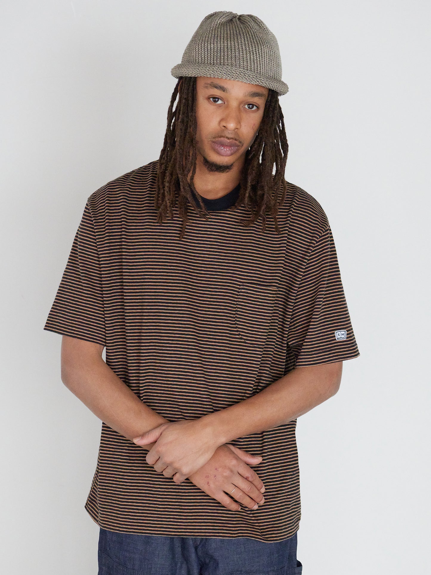 Horizontal striped Pocket Tee