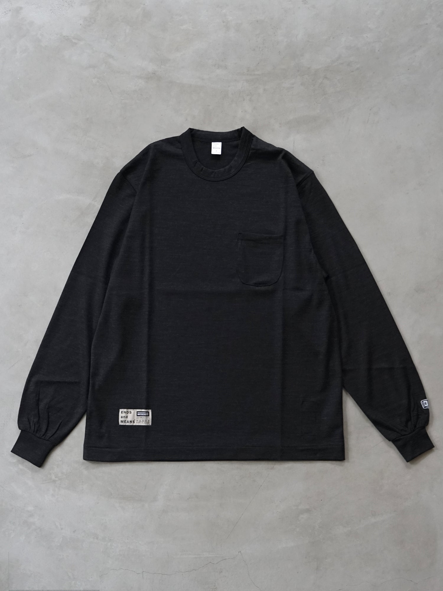 ENDS AND MEANS Merino Wool L/S TeeSizeM - Tシャツ/カットソー(七分