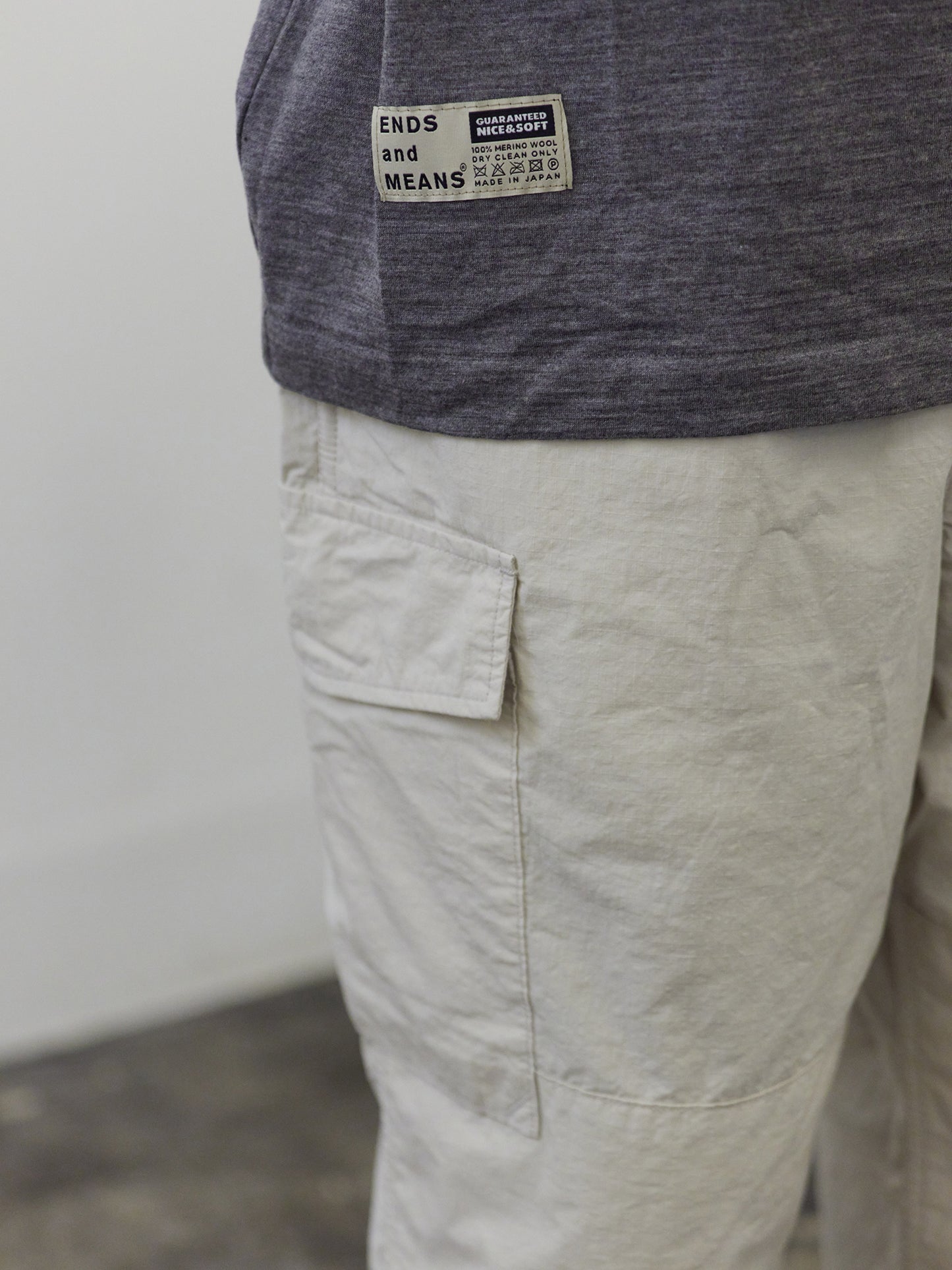 Merino Wool Pocket L/S Mock Neck Tee