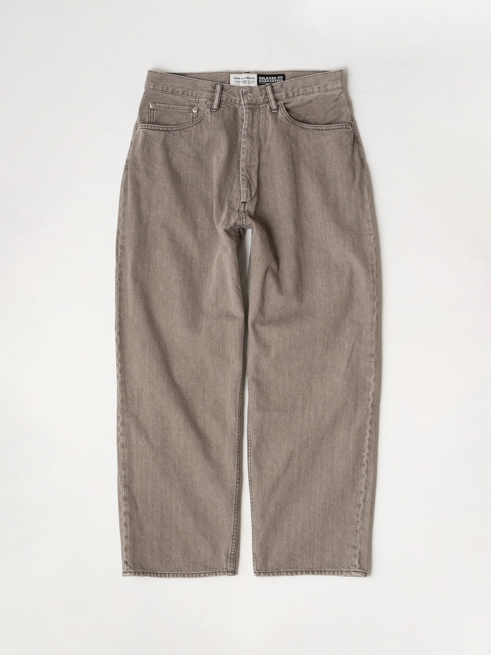 Relaxed fit 5 Pockets Denim Washed Moca