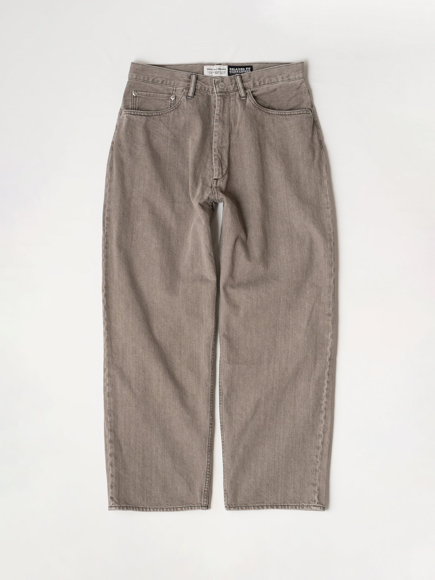 Relaxed fit 5 Pockets Denim Washed Moca