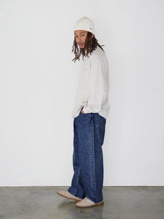 Relaxed fit 5-pocket washed denim