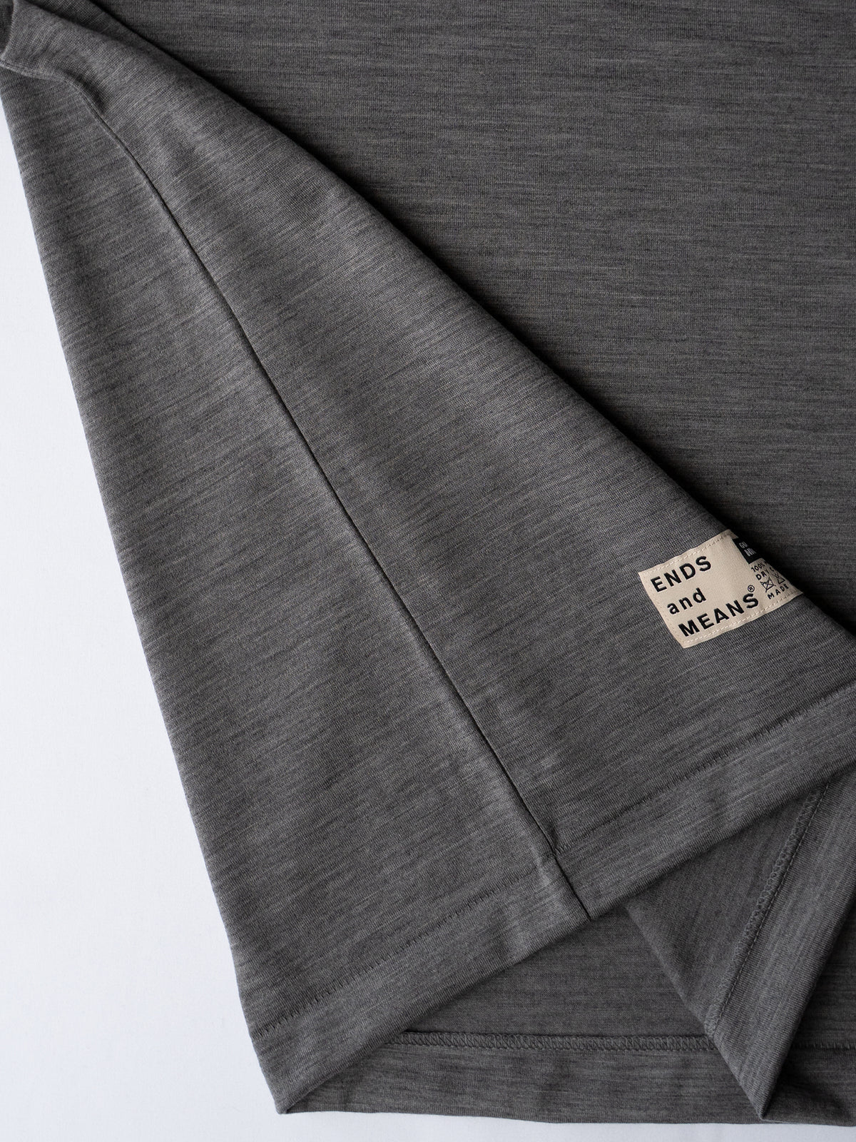 Merino Wool Pocket Long-Sleeve Mock Neck Tee