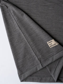 Merino Wool Pocket Long-Sleeve Mock Neck Tee