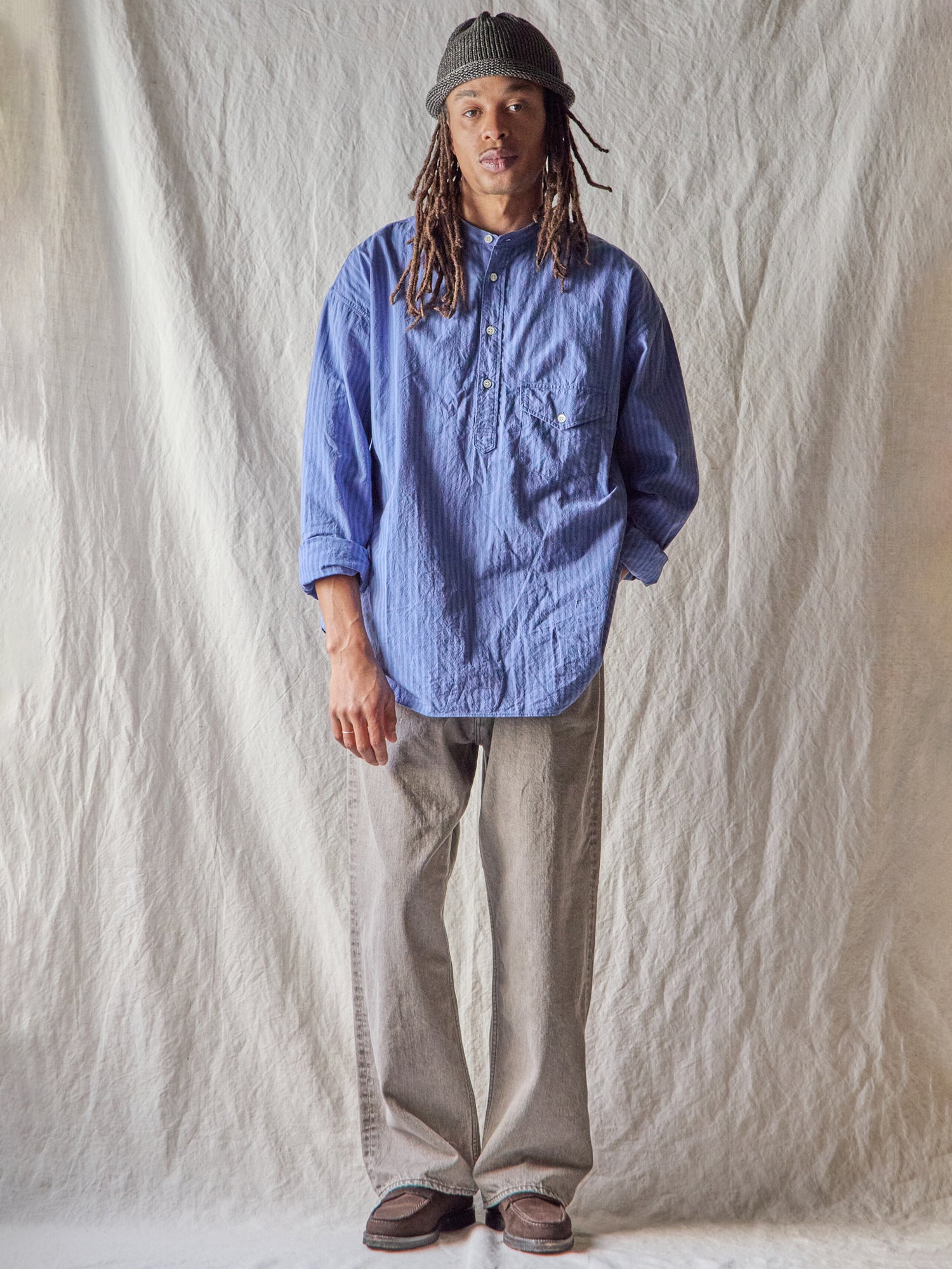 Relaxed fit 5-Pocket Washed Moca Denim
