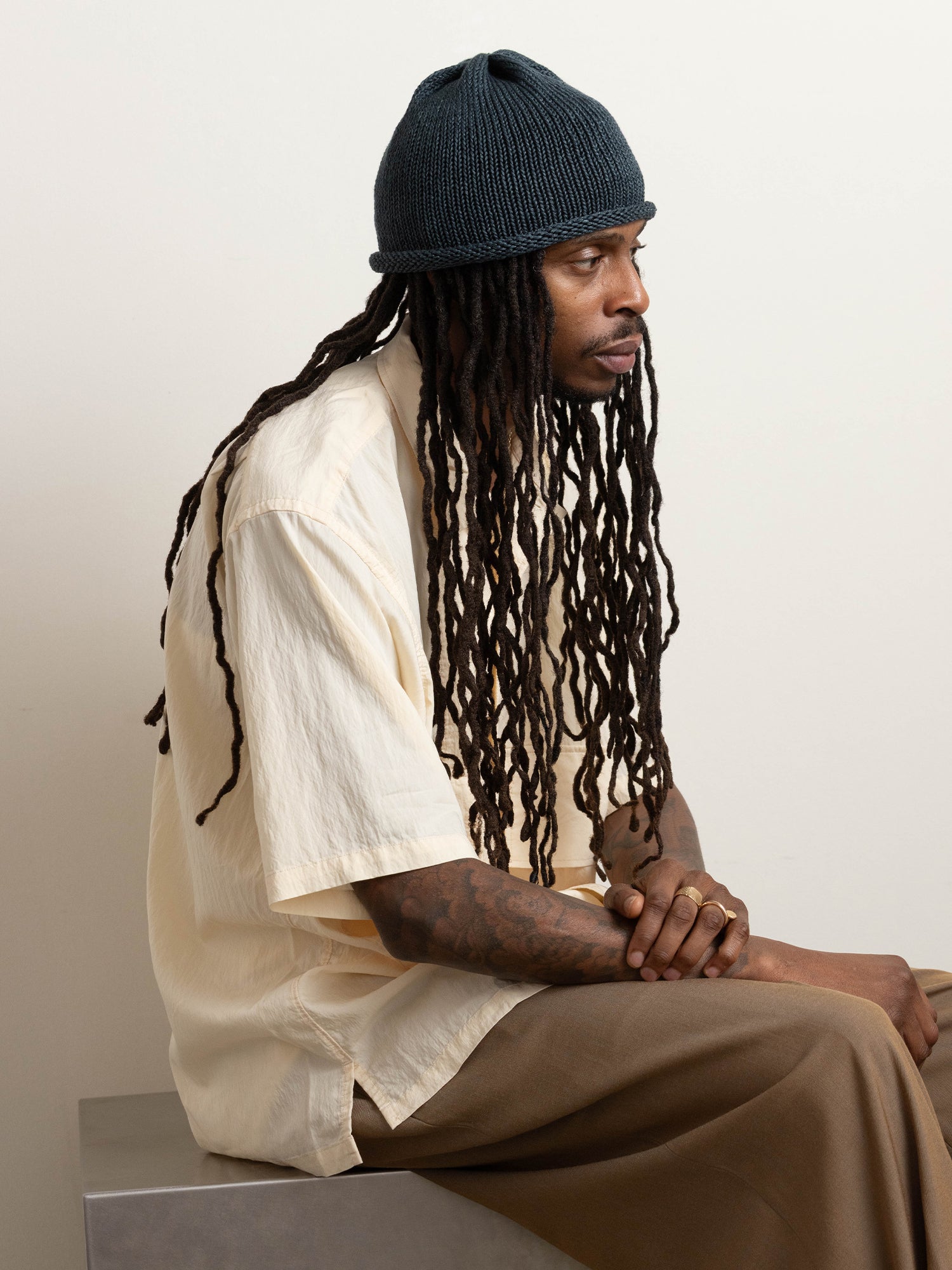 SIIILON Sparkle knit cap シーロン　ニットキャップ ENDS and MEANS Roll Up Knit Cap – CUXTON HOUSE