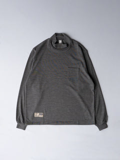 Merino Wool Pocket Long-Sleeve Mock Neck Tee