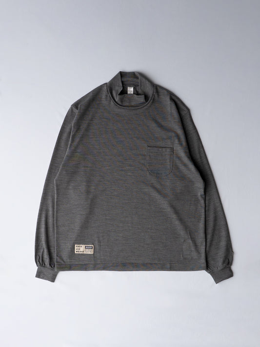 Merino Wool Pocket L/S Mock Neck Tee