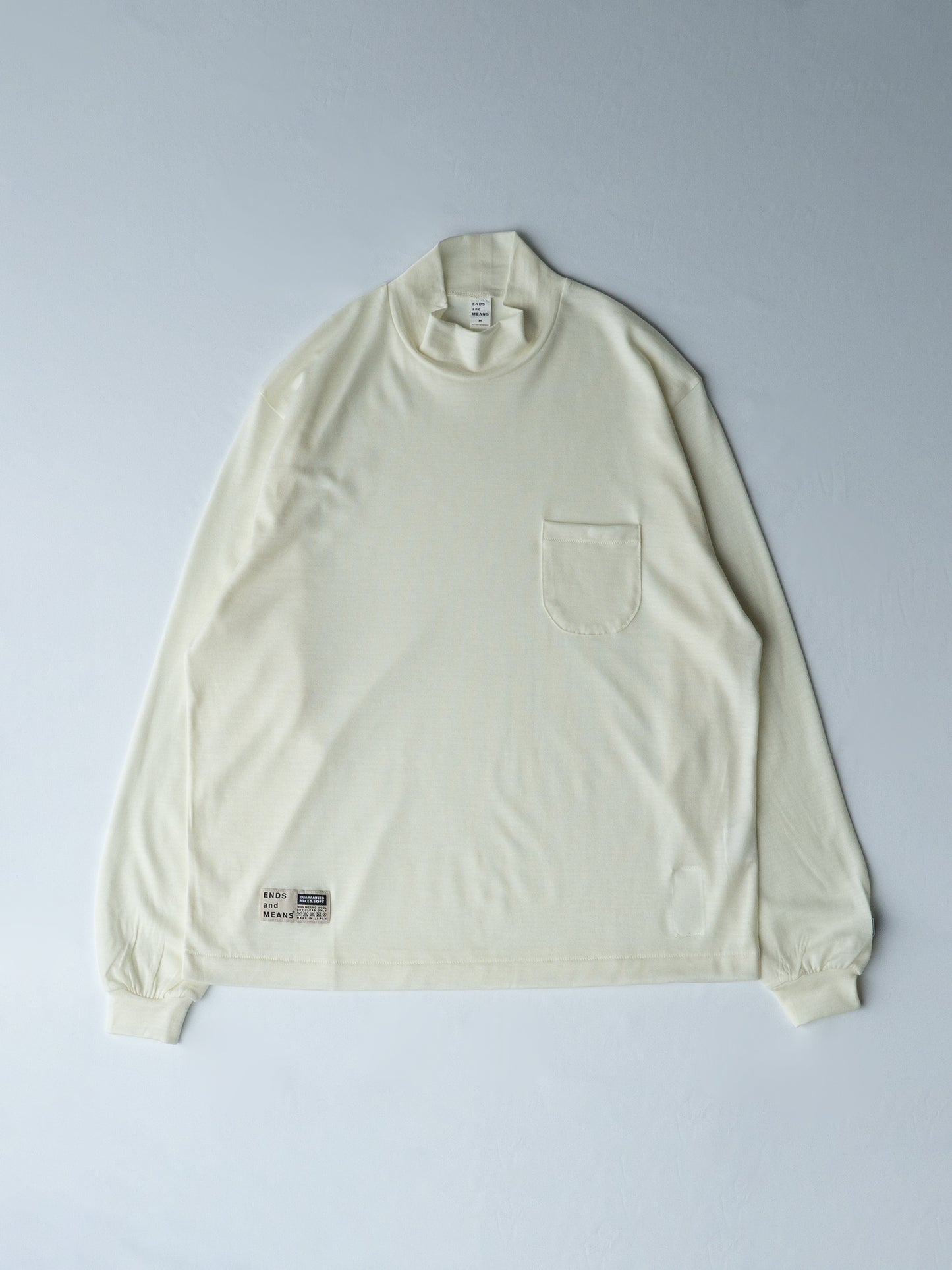 Merino Wool Pocket L/S Mock Neck Tee