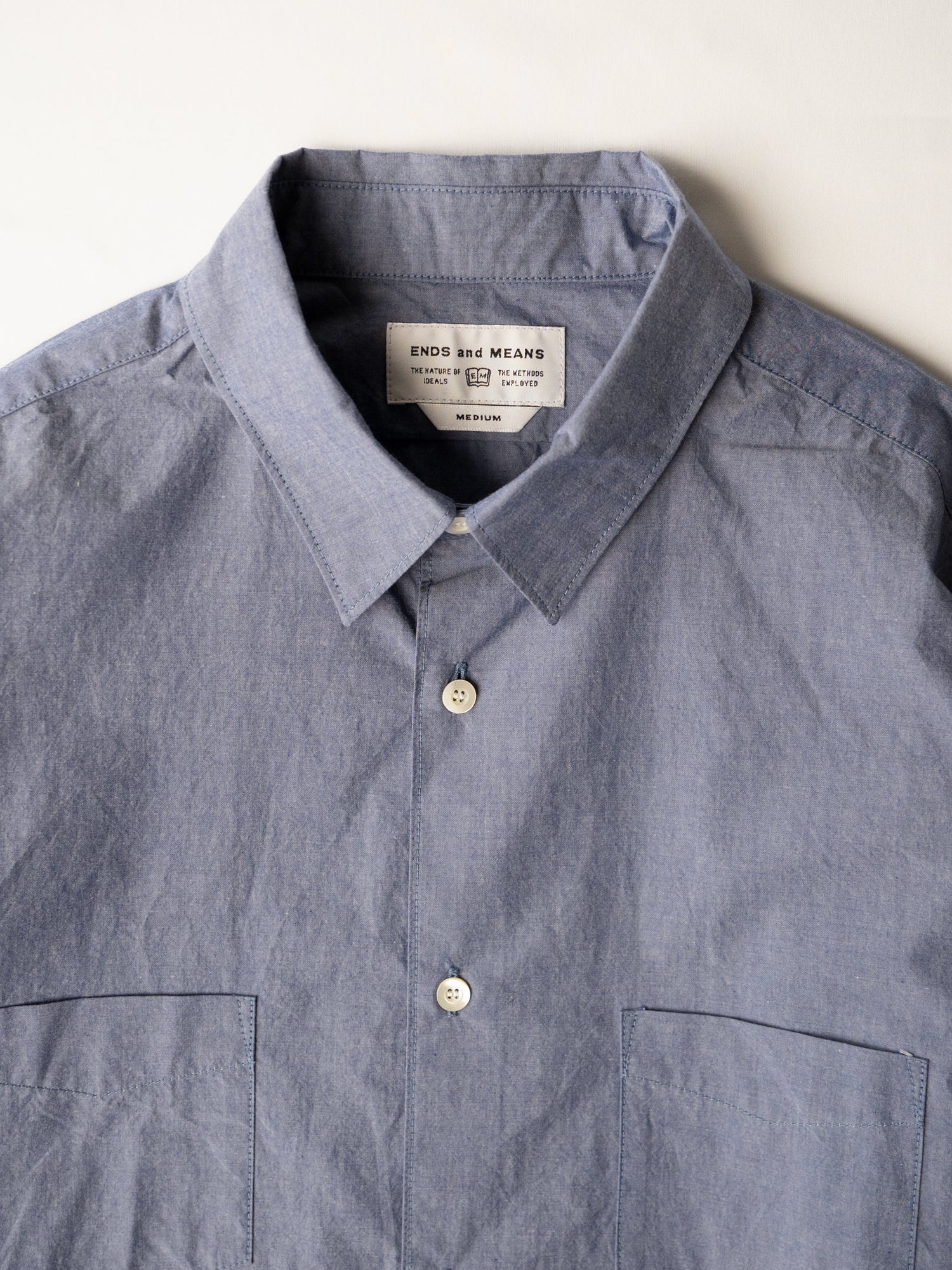 トップス ENDS and MEANS Aldous shirts Natural M ENDS and MEANS / ALDOUS SHIRTS エンズアンドミーンズ正規取扱