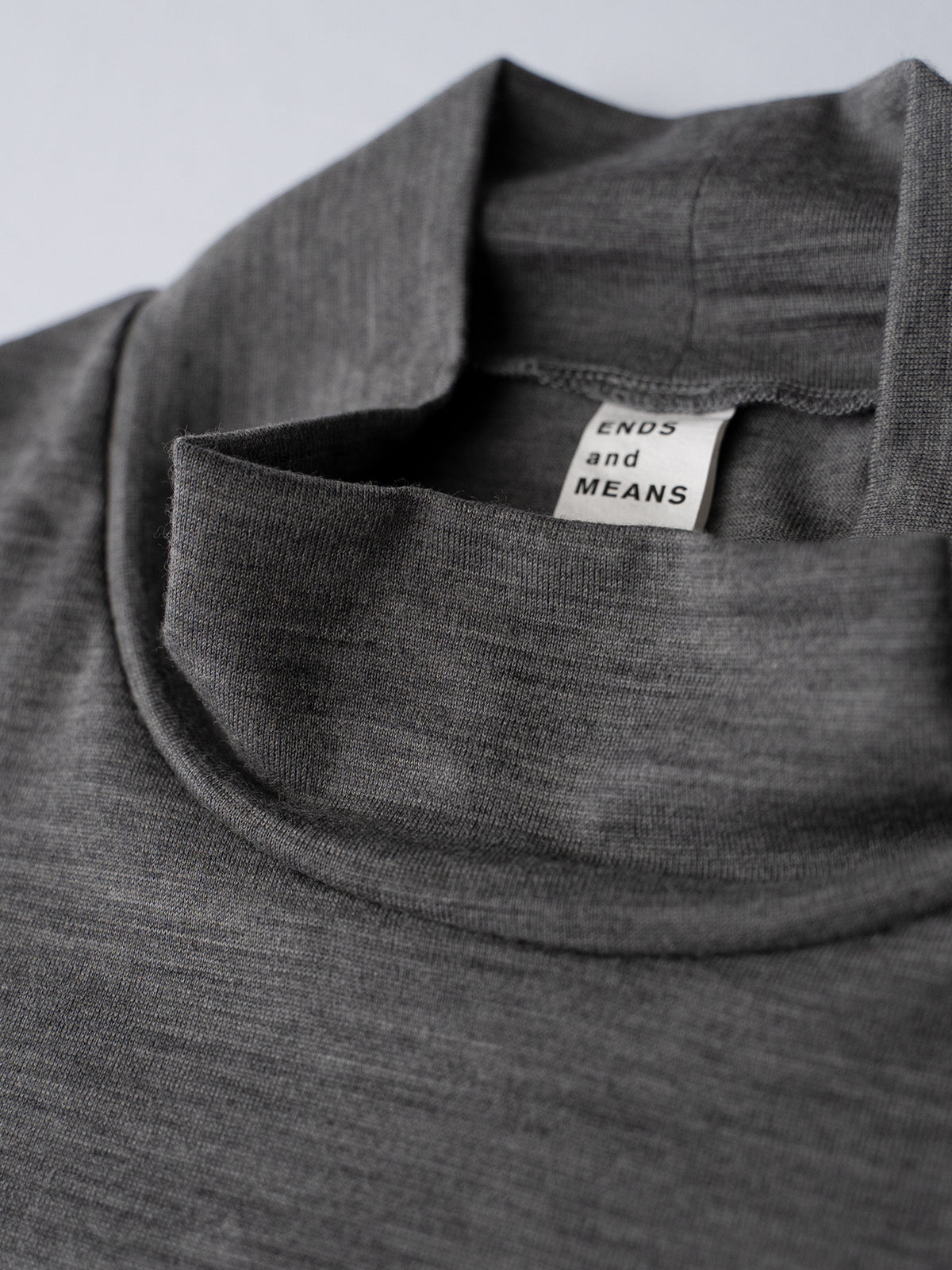 Merino Wool Pocket Long-Sleeve Mock Neck Tee
