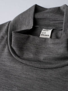 Merino Wool Pocket Long-Sleeve Mock Neck Tee