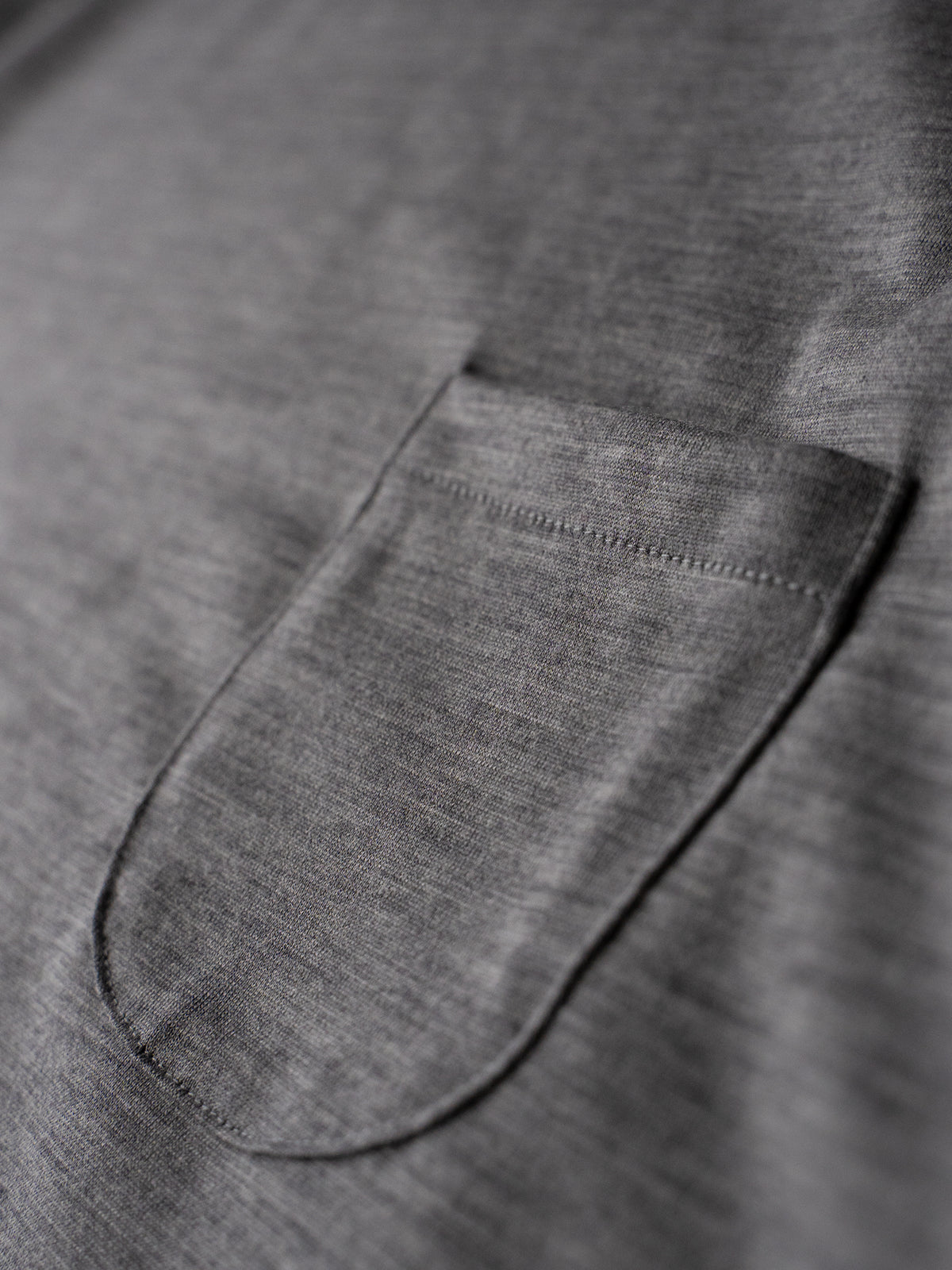 Merino Wool Pocket Long-Sleeve Mock Neck Tee
