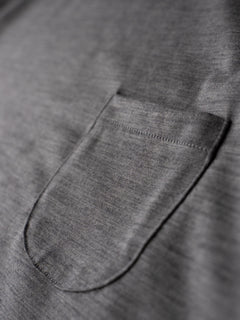 Merino Wool Pocket Long-Sleeve Mock Neck Tee