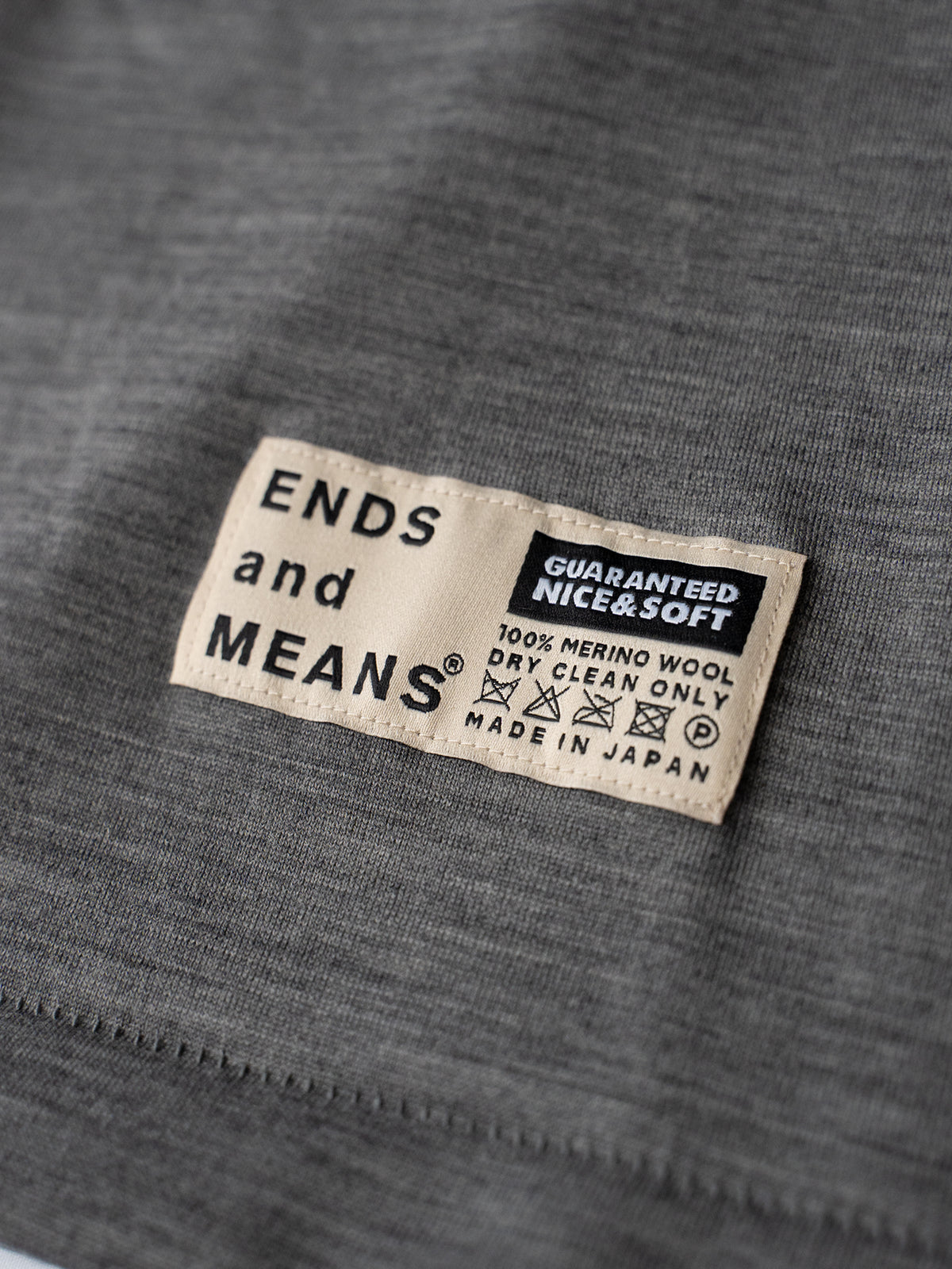 Merino Wool Pocket Long-Sleeve Mock Neck Tee