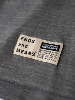 Merino Wool Pocket Long-Sleeve Mock Neck Tee