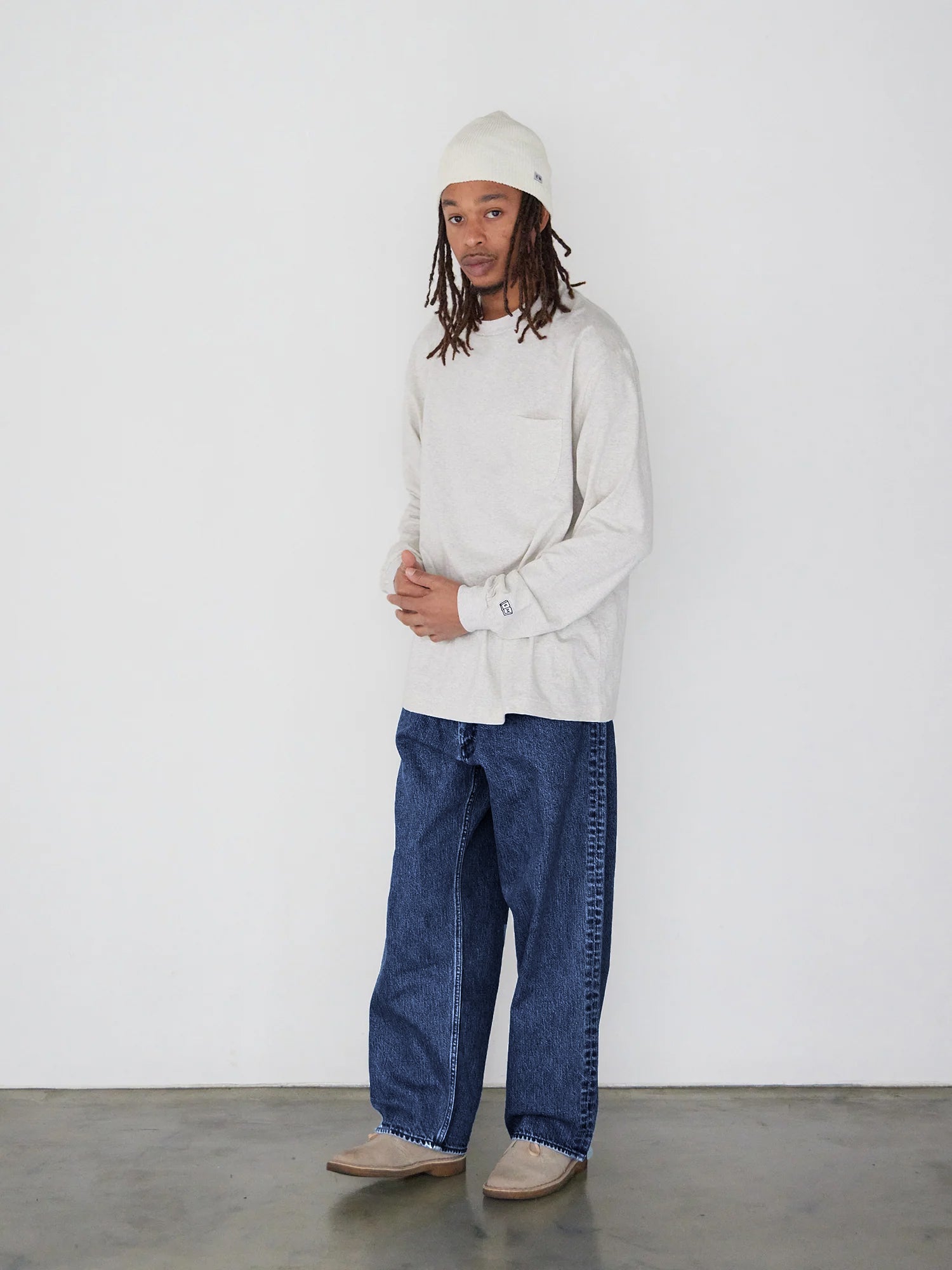 Relaxed fit 5-pocket washed denim