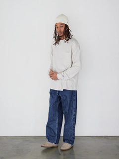 Relaxed fit 5-pocket washed denim