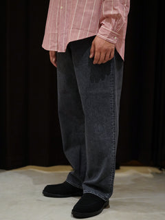 Relaxed fit 5-pocket washed denim