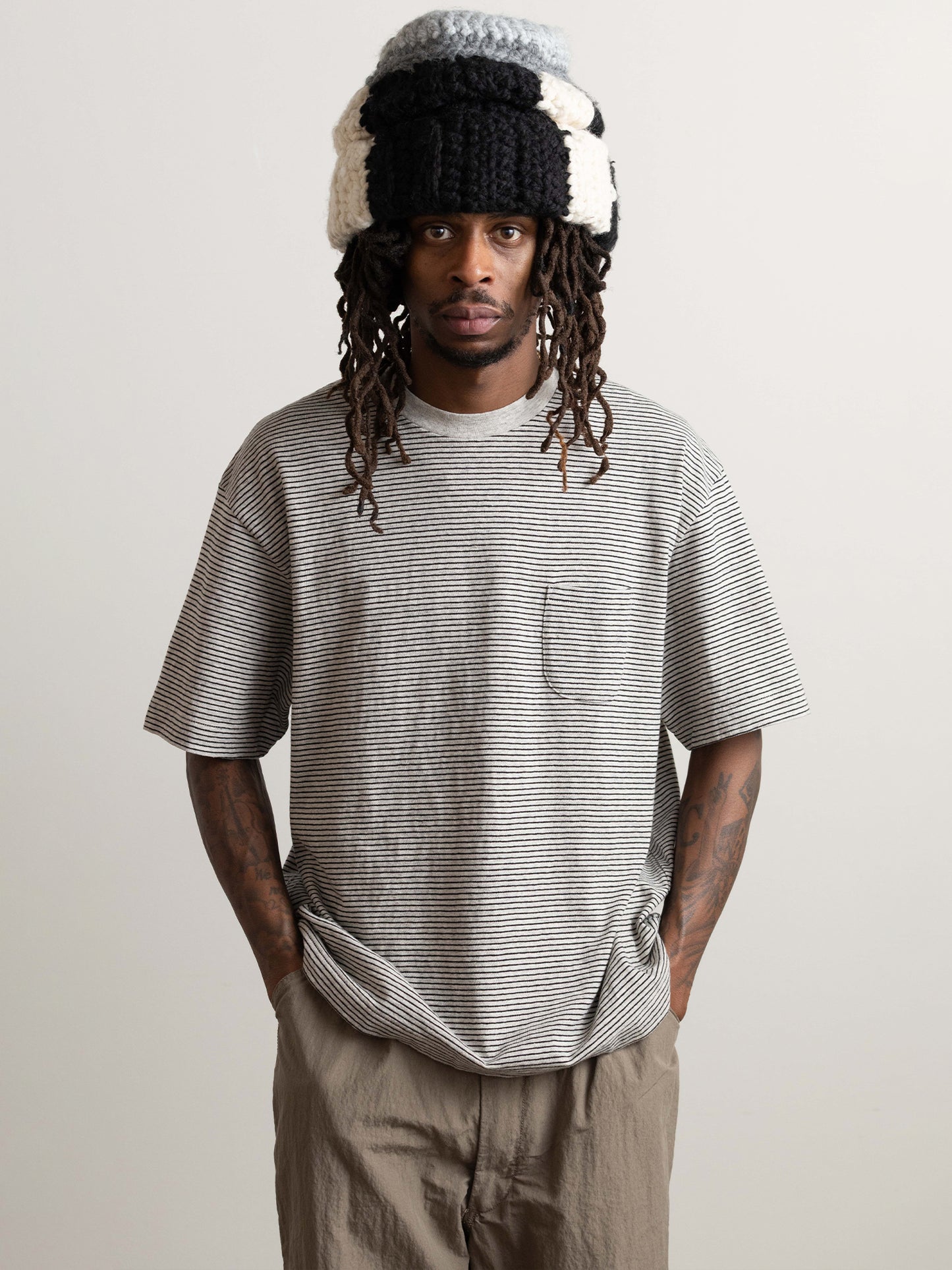 Horizontal Striped Pocket Tee