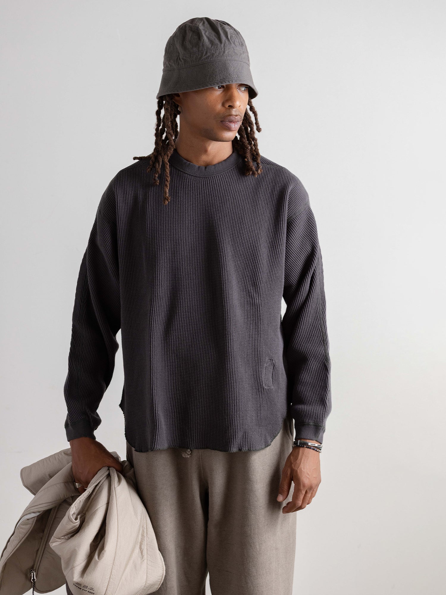 トップス ENDS and MEANS / Waffle Thermal L/S ENDS and MEANS】 Waffle Thermal LS TEE - Oatmeal -